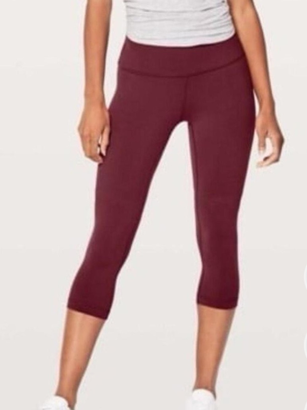 Lululemon Athletica Wunder Under High-Rise Crop Leggings — Burgundy Plum